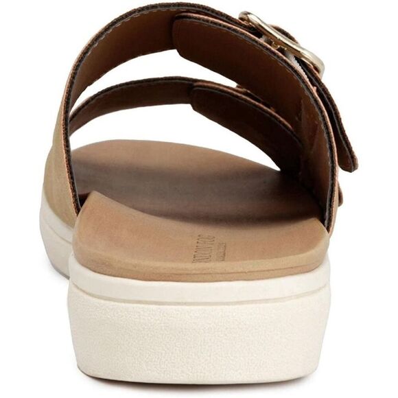 NIB London Fog Women's Cognac Nubuck Lorraine Double Strap Sandals - 10M - Picture 3 of 16